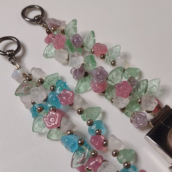 7.5 And 7 Inch Colorful Layered Glass Bead Watch And Bracelet Set - Picture 9 of 14